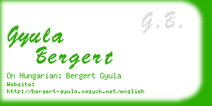 gyula bergert business card